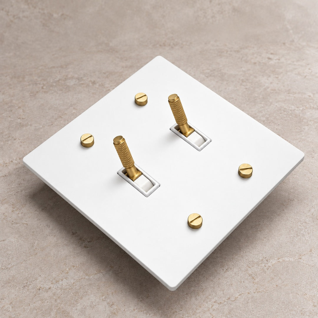 Solid Brass Toggle Light Switch – 3-Way, 1–4 Gang