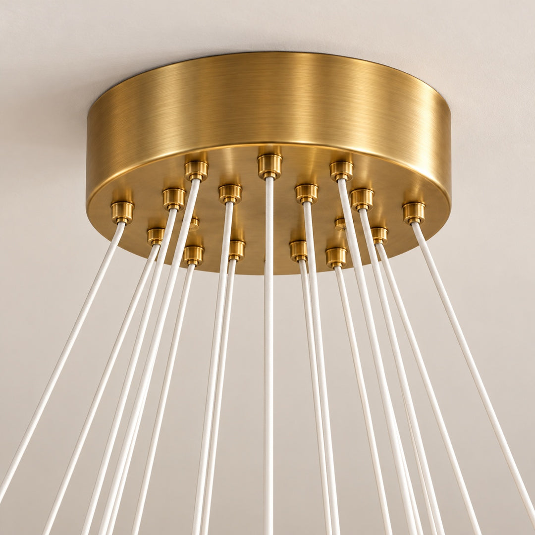 Modern Glass Chandelier Ceiling Light Hanging Metal Frame LED Compatible for Elegant Illumination