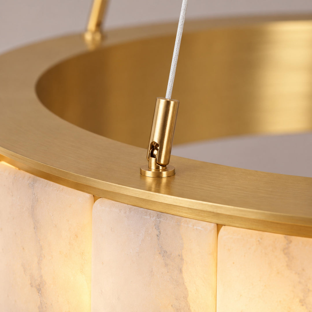 Modern Halo Chandelier Ceiling Light Flush Mount Metal Frame Adjustable Lighting