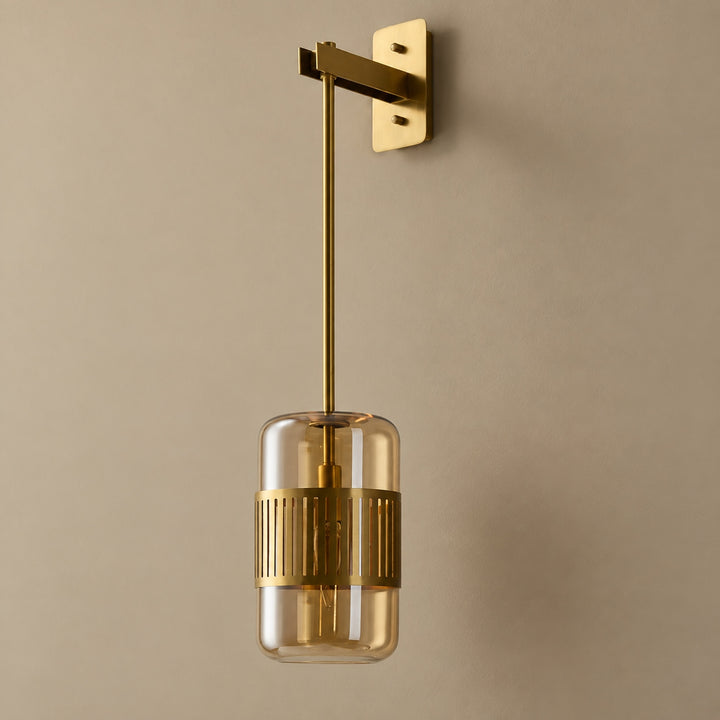 Modern Brass & Coloured Glass Wall Sconce – Interior Wall Light