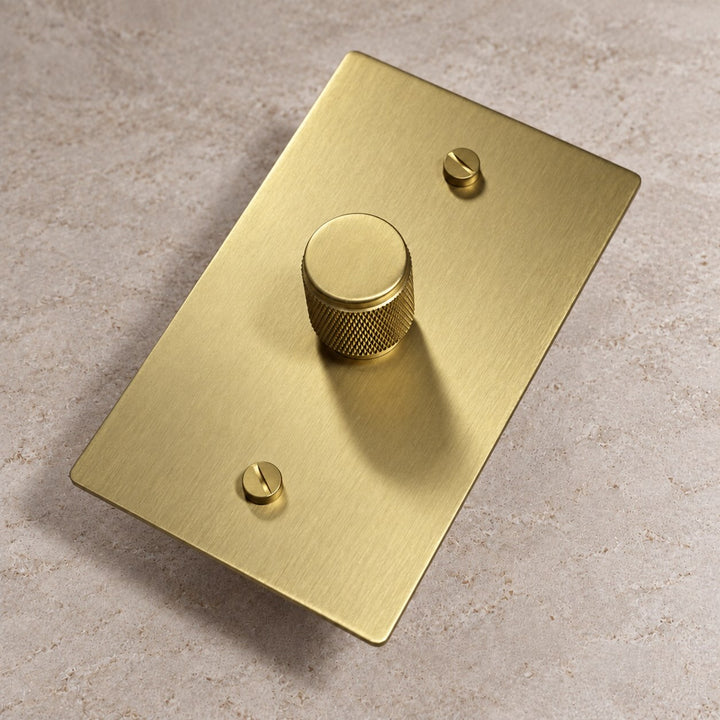 Solid Brass 3-Way Rotary Dimmer Light Switch – 1–4 Gang