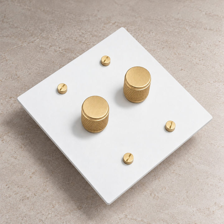 Solid Brass 3-Way Rotary Dimmer Light Switch – 1–4 Gang