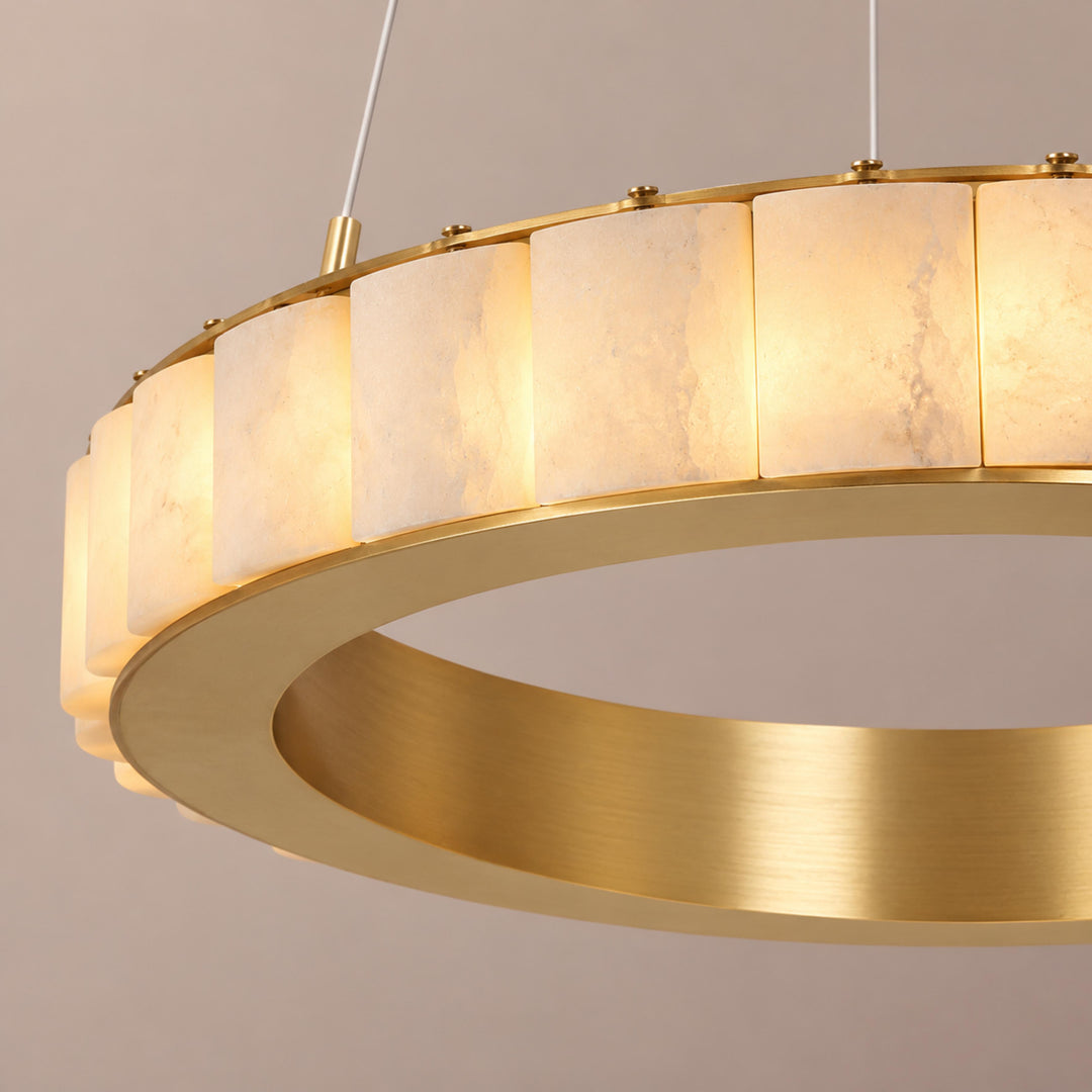 Modern Halo Chandelier Ceiling Light Flush Mount Metal Frame Adjustable Lighting