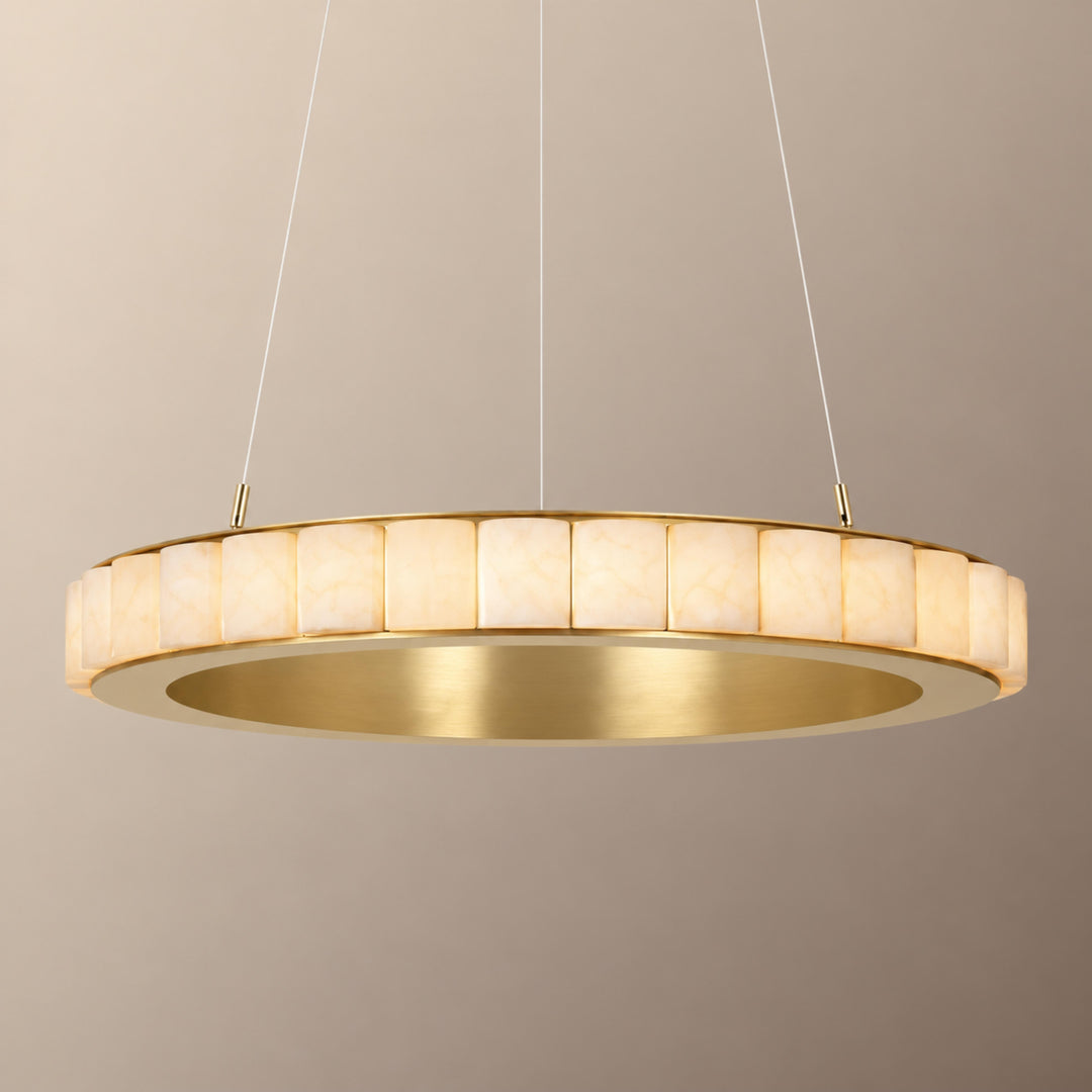 Modern Halo Chandelier Ceiling Light Flush Mount Metal Frame Adjustable Lighting