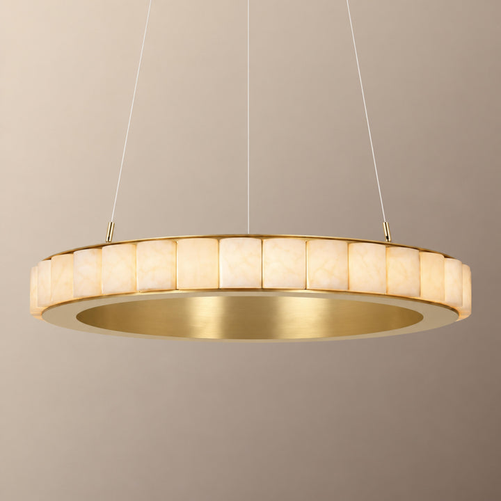 Modern Halo Chandelier Ceiling Light Flush Mount Metal Frame Adjustable Lighting