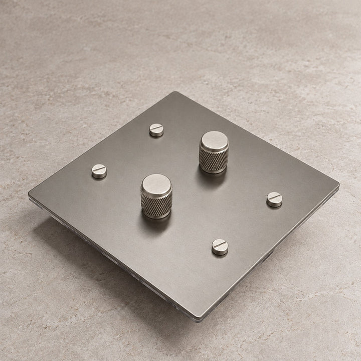 Solid Brass Rotary Dimmer Light Switch – 1–4 Gang