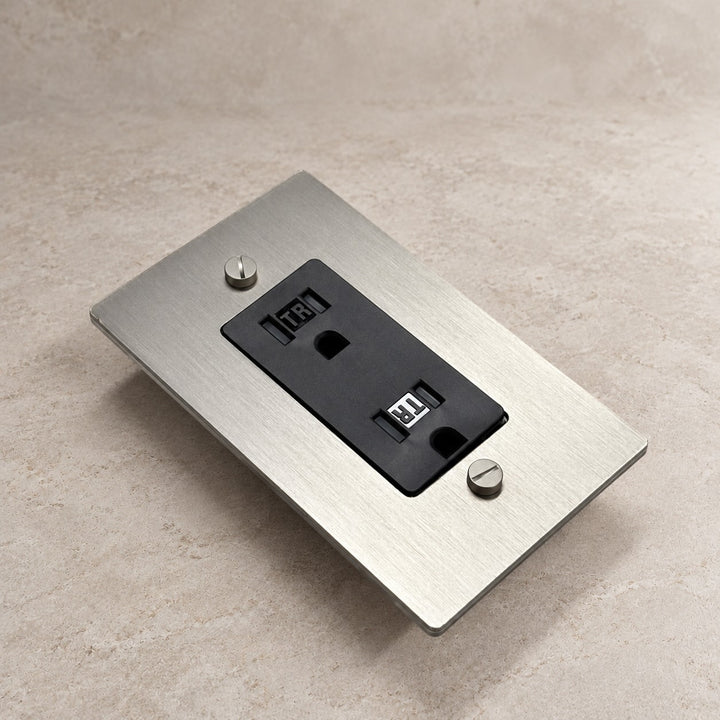 Solid Brass Tamper-Resistant Electrical Outlet – 15A Duplex Receptacle, 1–4 Gang