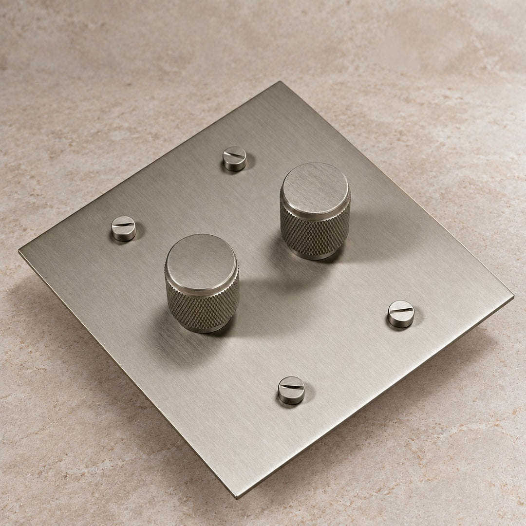 Solid Brass 3-Way Rotary Dimmer Light Switch – 1–4 Gang