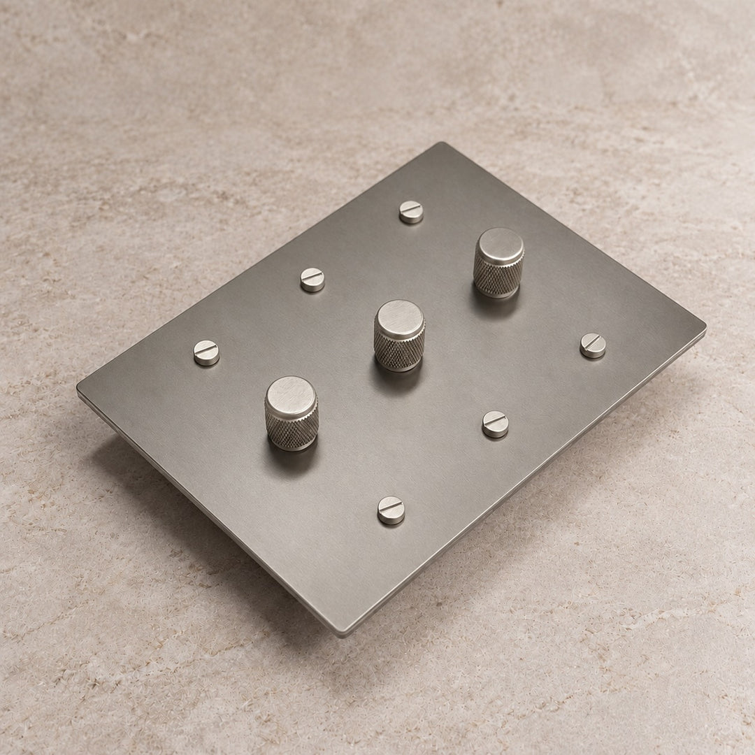 Solid Brass Rotary Dimmer Light Switch – 1–4 Gang
