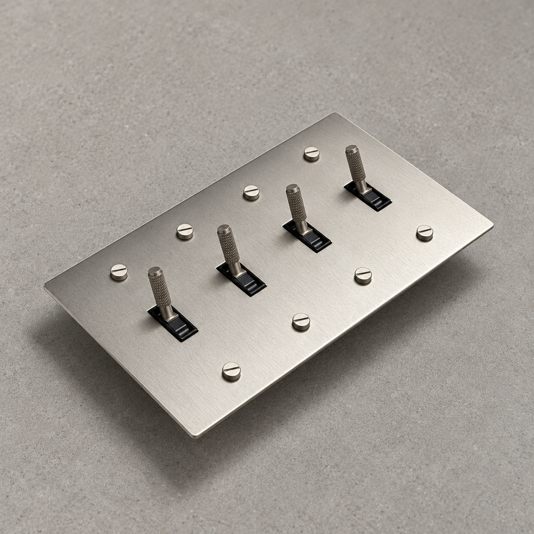 Solid Brass Toggle Light Switch – 3-Way, 1–4 Gang