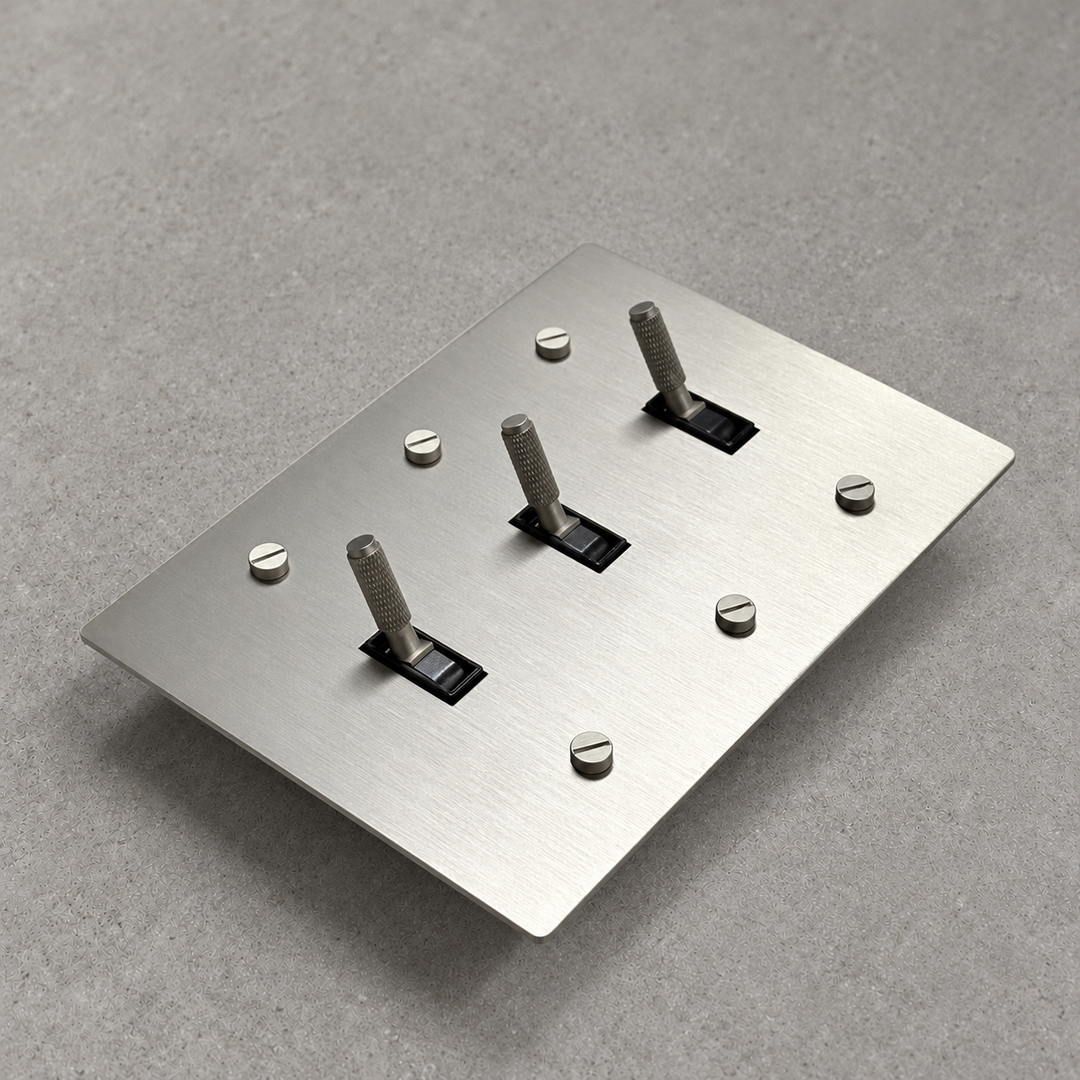 Solid Brass Toggle Light Switch – 3-Way, 1–4 Gang