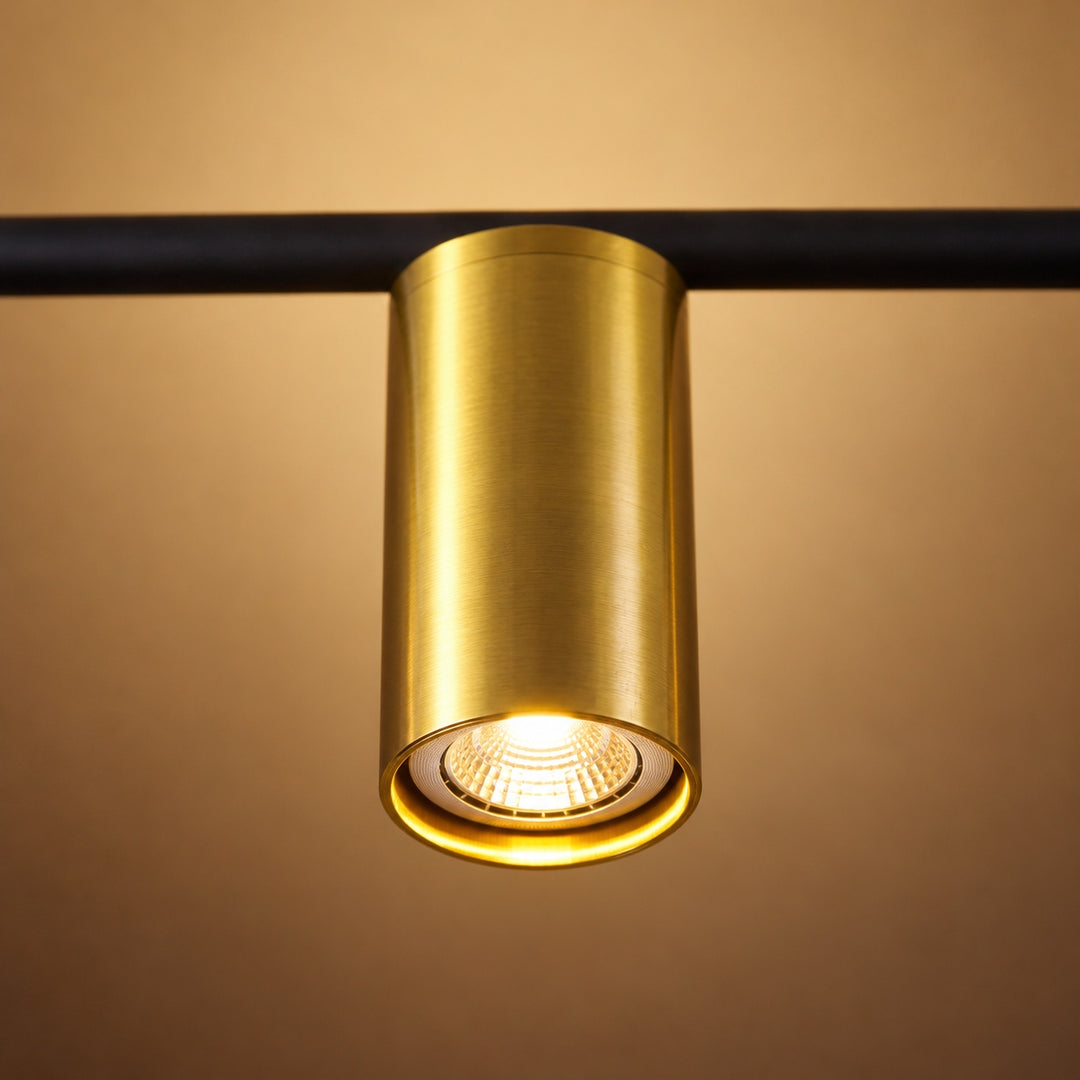 Modern Linear Pendant Lamp Ceiling Mounted Metal Frame Adjustable Height LED Lighting