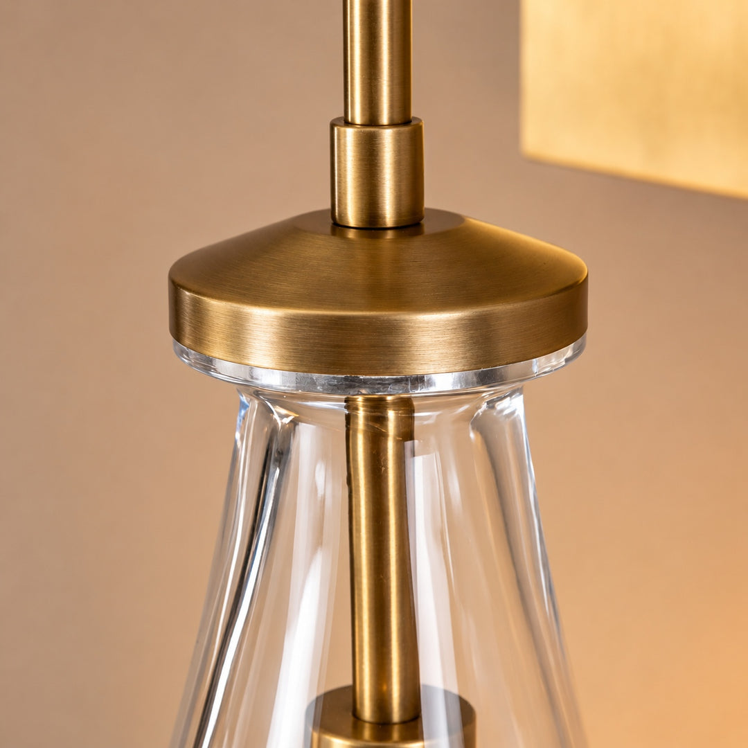 Modern Clear Glass Wall Sconce – Brass or Black Interior Wall Light