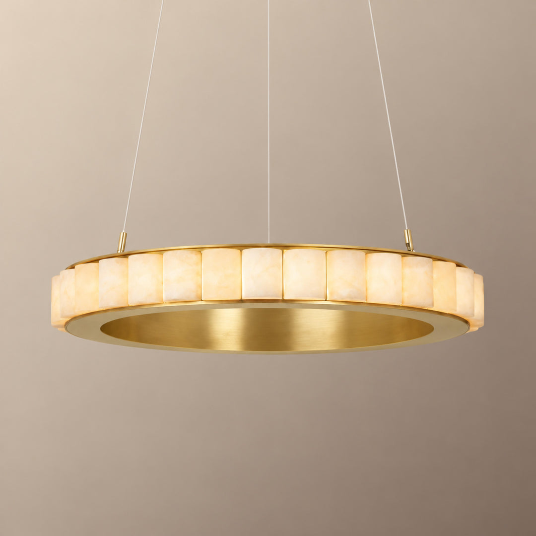 Modern Halo Chandelier Ceiling Light Flush Mount Metal Frame Adjustable Lighting