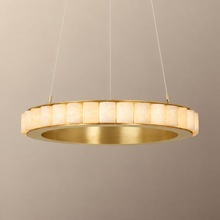 Modern Halo Chandelier Ceiling Light Flush Mount Metal Frame Adjustable Lighting