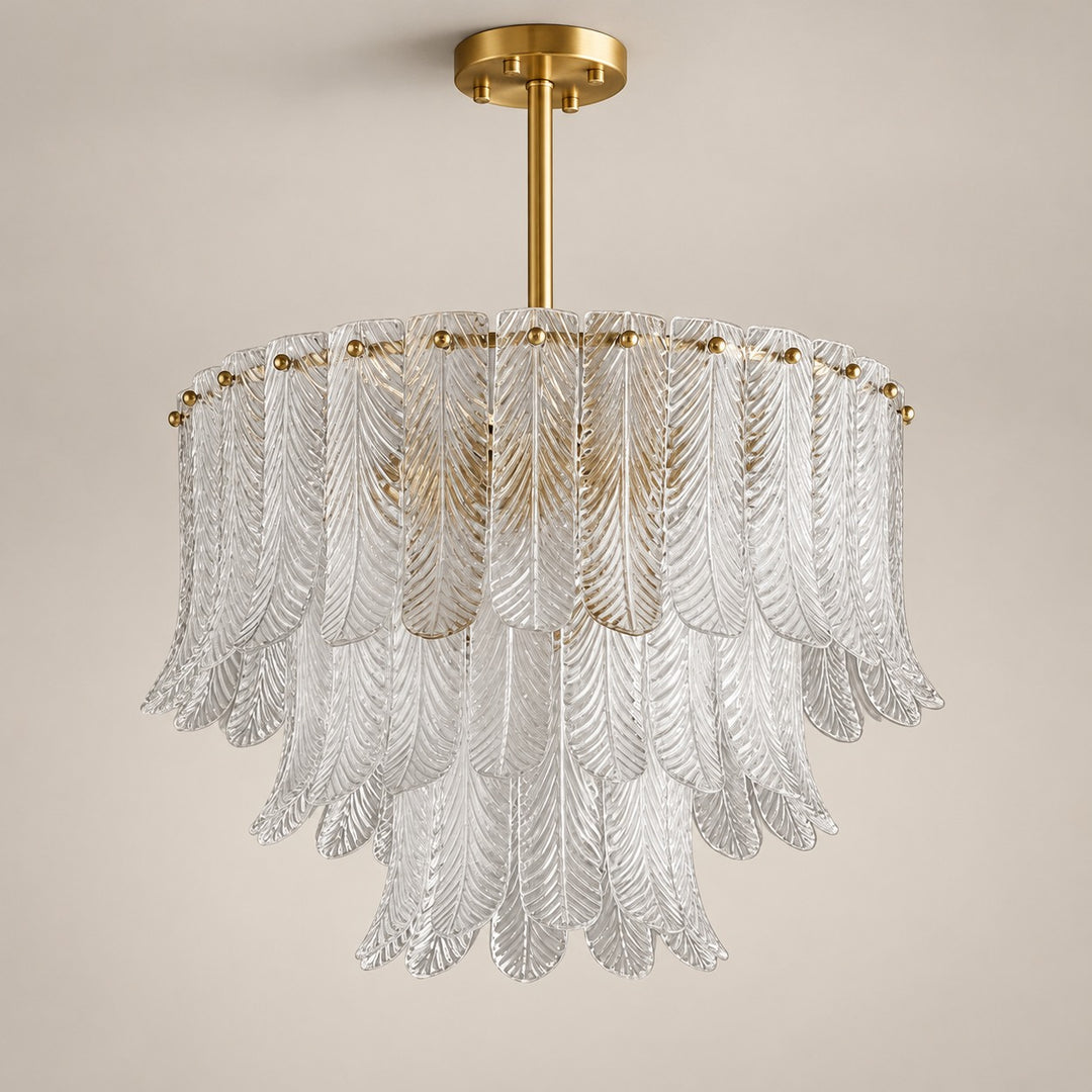 Modern Flush Mount Ceiling Light with Metal Frame and Amber Glass LED Illumination