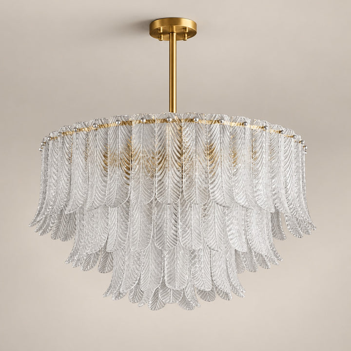 Modern Flush Mount Ceiling Light with Metal Frame and Amber Glass LED Illumination