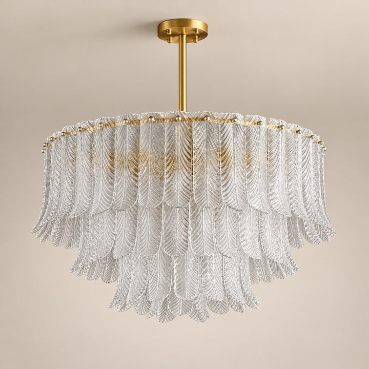 Modern Flush Mount Ceiling Light with Metal Frame and Amber Glass LED Illumination