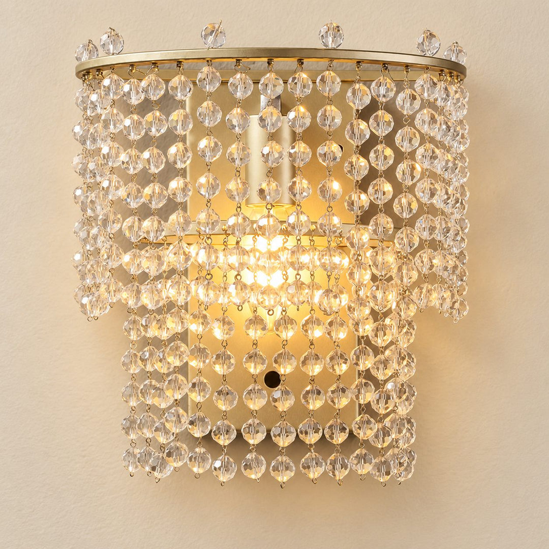 Matte Silver K9 Crystal Wall Sconce Light – Decorative Indoor Wall Light