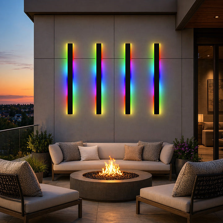 Modern Outdoor Wall Light Waterproof Aluminum LED with Remote Control IP65