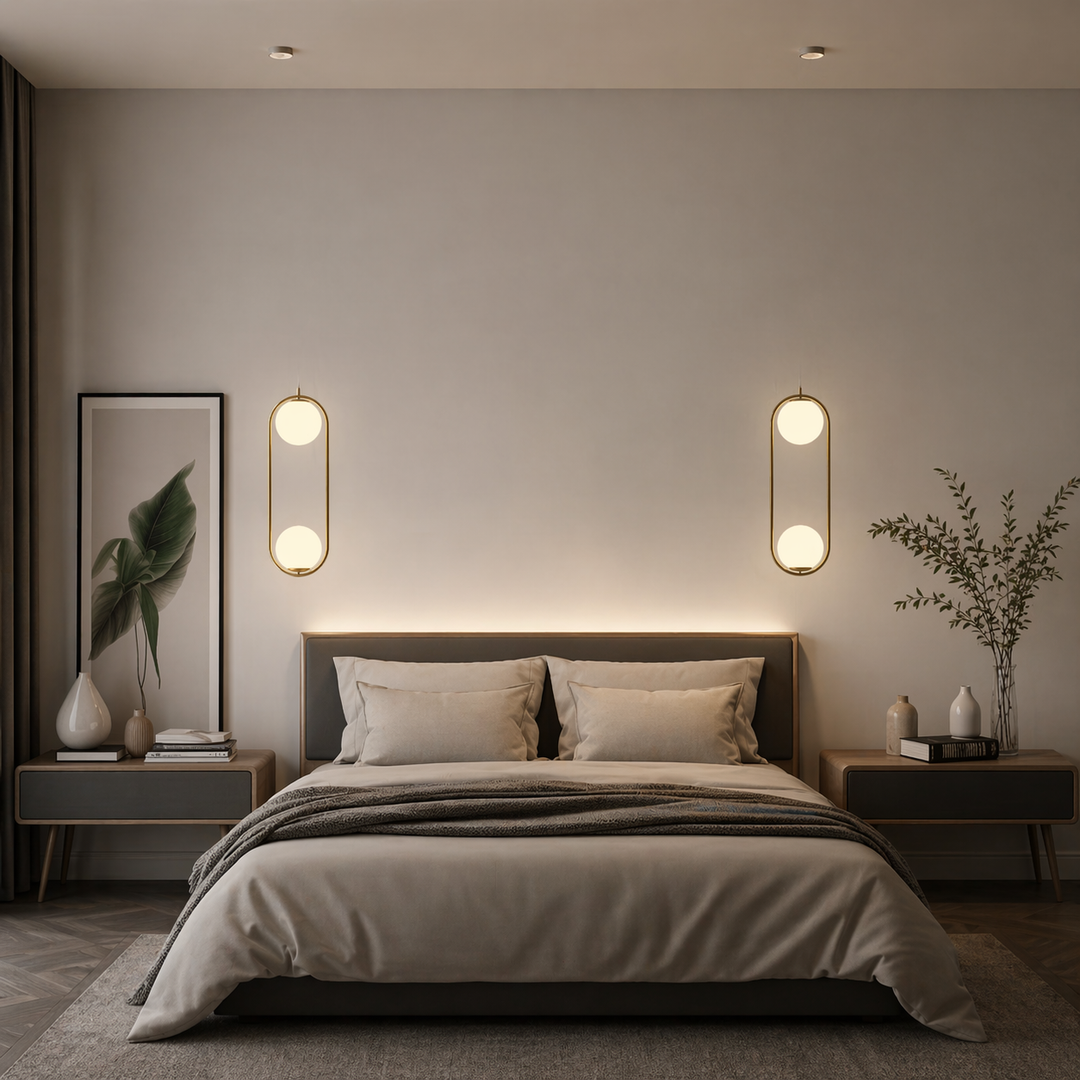 Modern Brass Glass Globe Hanging Pendant Light