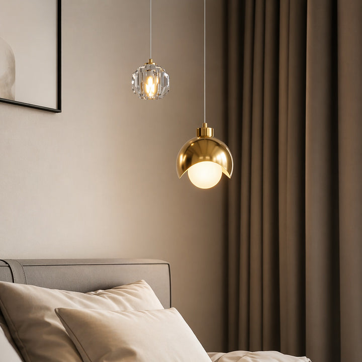 Modern Crystal Glass Hanging Pendant Light for Home Interiors