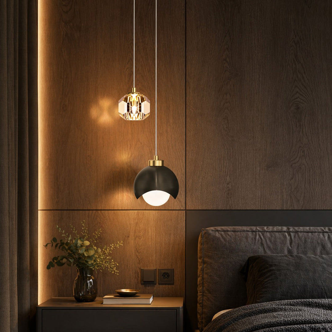 Modern Crystal Glass Hanging Pendant Light for Home Interiors