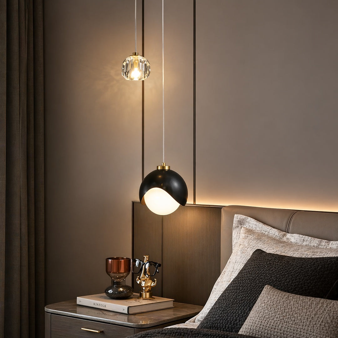 Modern Crystal Glass Hanging Pendant Light for Home Interiors