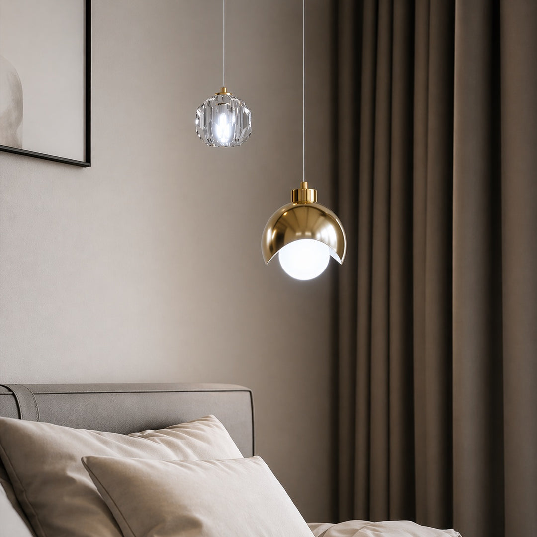 Modern Crystal Glass Hanging Pendant Light for Home Interiors