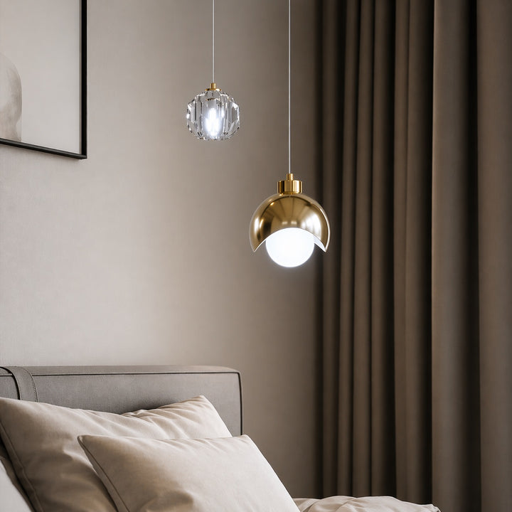 Modern Crystal Glass Hanging Pendant Light for Home Interiors
