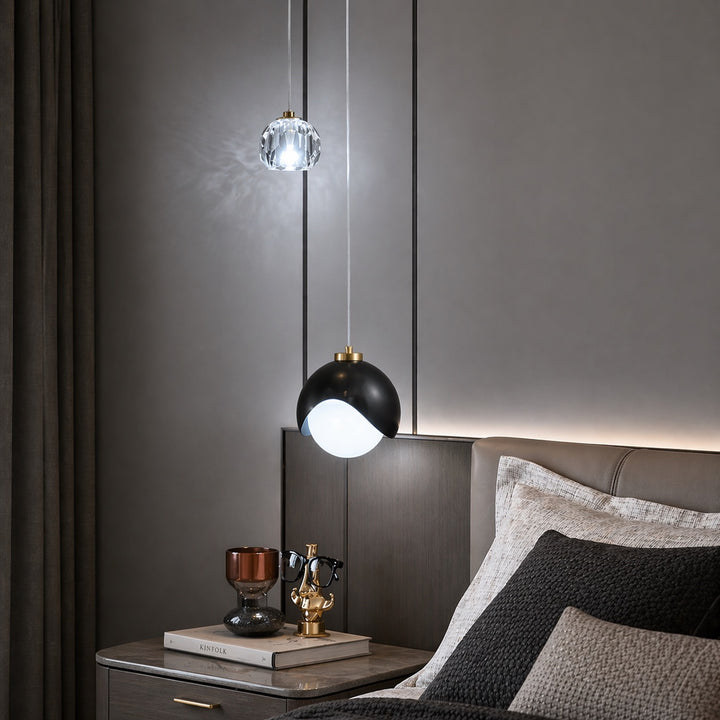 Modern Crystal Glass Hanging Pendant Light for Home Interiors