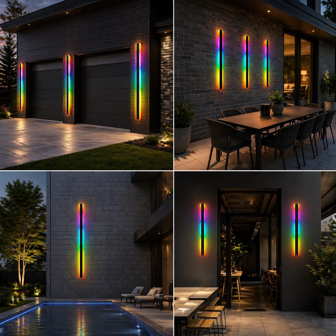 Modern Outdoor Wall Light Waterproof Aluminum LED with Remote Control IP65