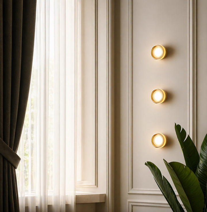 Modern Wall Light Wall Mounted Dimple Glass Aluminum with Smart Light Sensor 3000K