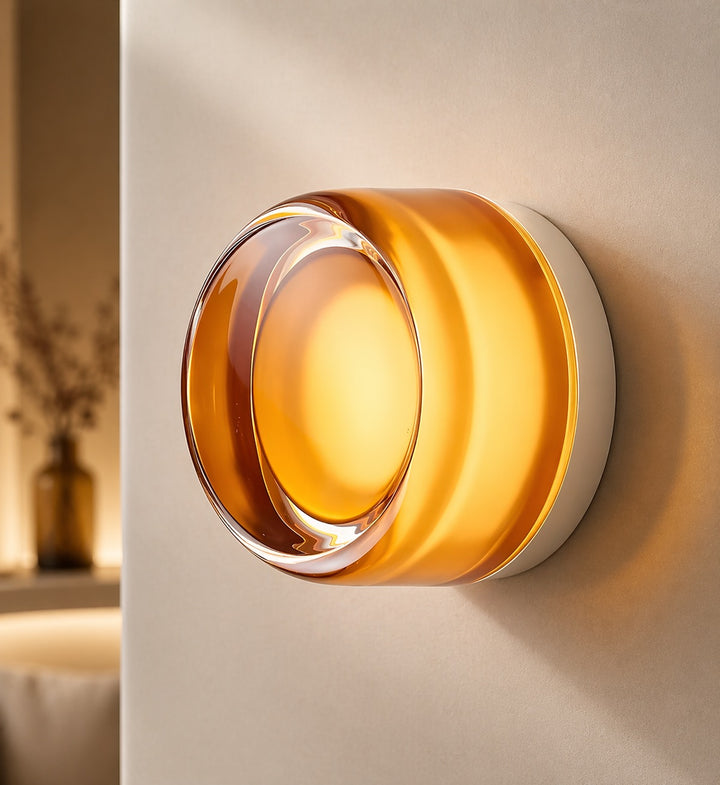 Modern Wall Light Wall Mounted Dimple Glass Aluminum with Smart Light Sensor 3000K