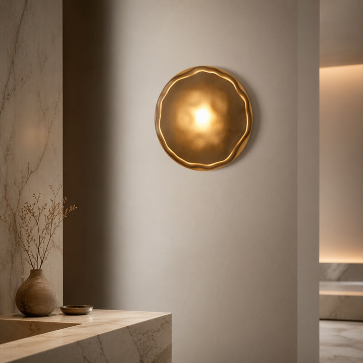 Nordic Wall Light Round Wall Mounted Glass Sconce with Aluminum Frame Integrated LED 5W