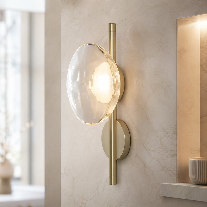 Nordic Wall Light Round Wall Mounted Glass Sconce with Aluminum Frame Integrated LED 5W