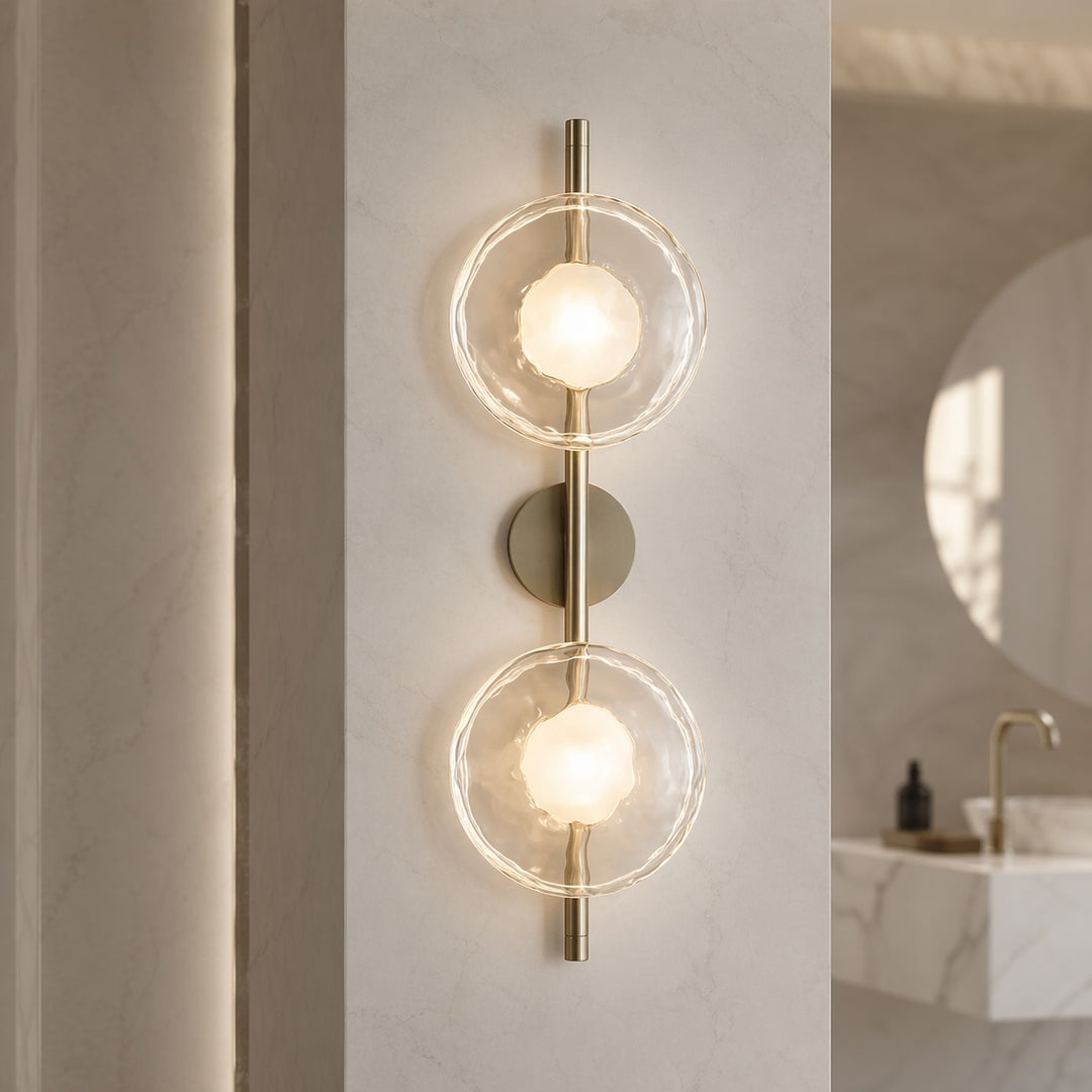 Nordic Wall Light Round Wall Mounted Glass Sconce with Aluminum Frame Integrated LED 5W