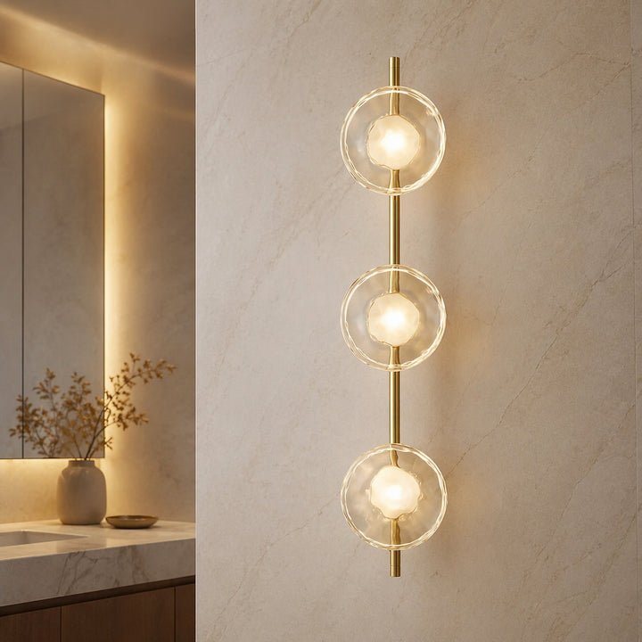 Nordic Wall Light Round Wall Mounted Glass Sconce with Aluminum Frame Integrated LED 5W