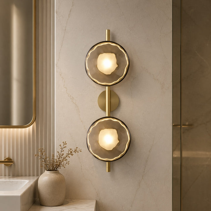 Nordic Wall Light Round Wall Mounted Glass Sconce with Aluminum Frame Integrated LED 5W