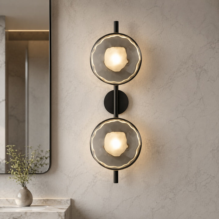 Nordic Wall Light Round Wall Mounted Glass Sconce with Aluminum Frame Integrated LED 5W