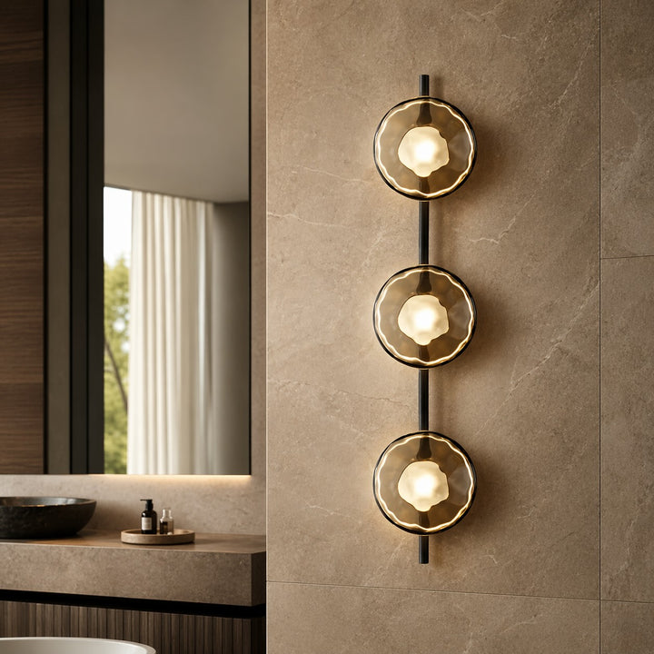 Nordic Wall Light Round Wall Mounted Glass Sconce with Aluminum Frame Integrated LED 5W