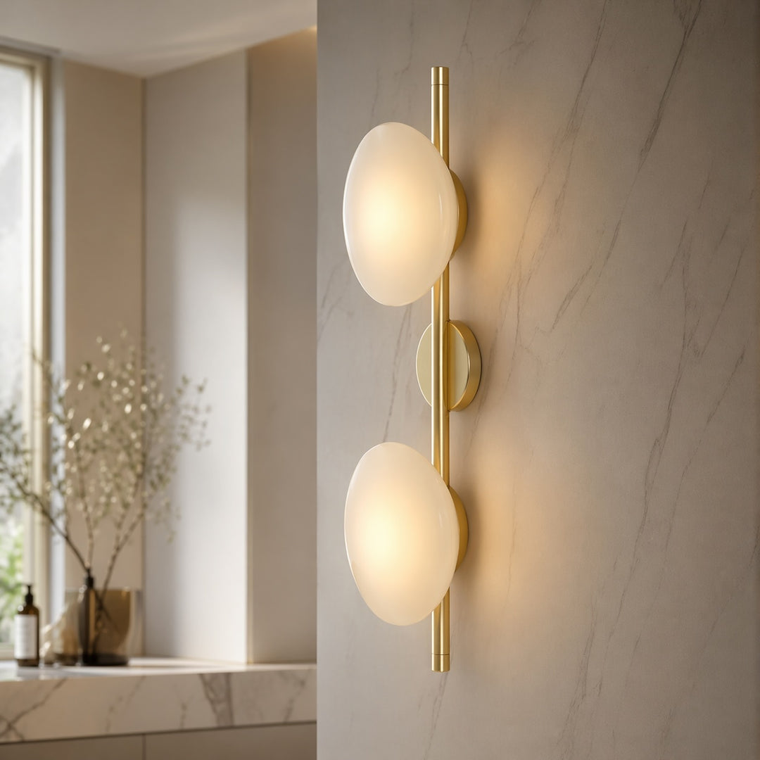 Nordic Wall Light Round Wall Mounted Glass Sconce with Aluminum Frame Integrated LED 5W