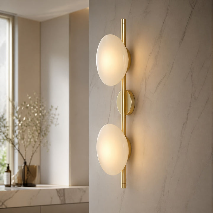 Nordic Wall Light Round Wall Mounted Glass Sconce with Aluminum Frame Integrated LED 5W