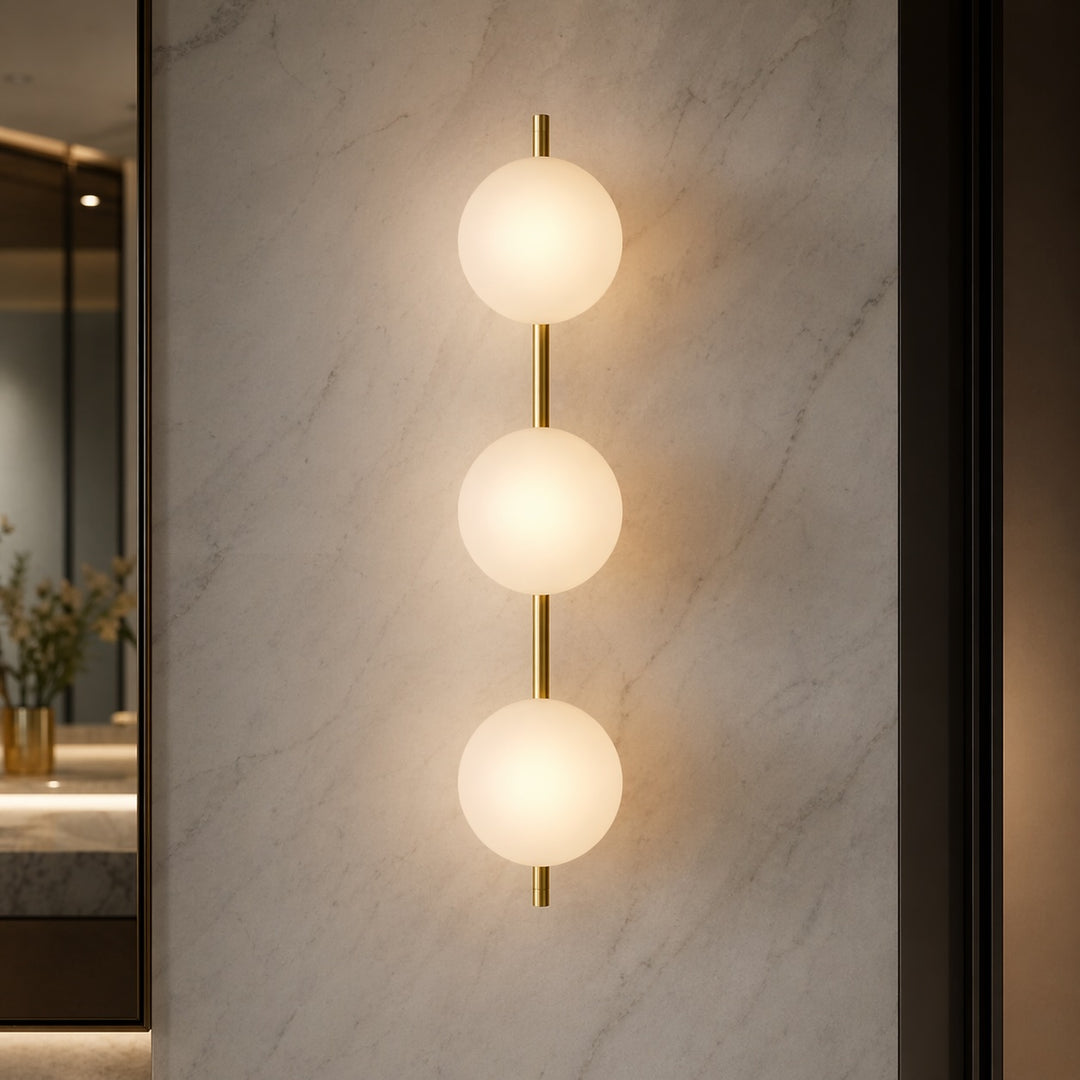 Nordic Wall Light Round Wall Mounted Glass Sconce with Aluminum Frame Integrated LED 5W