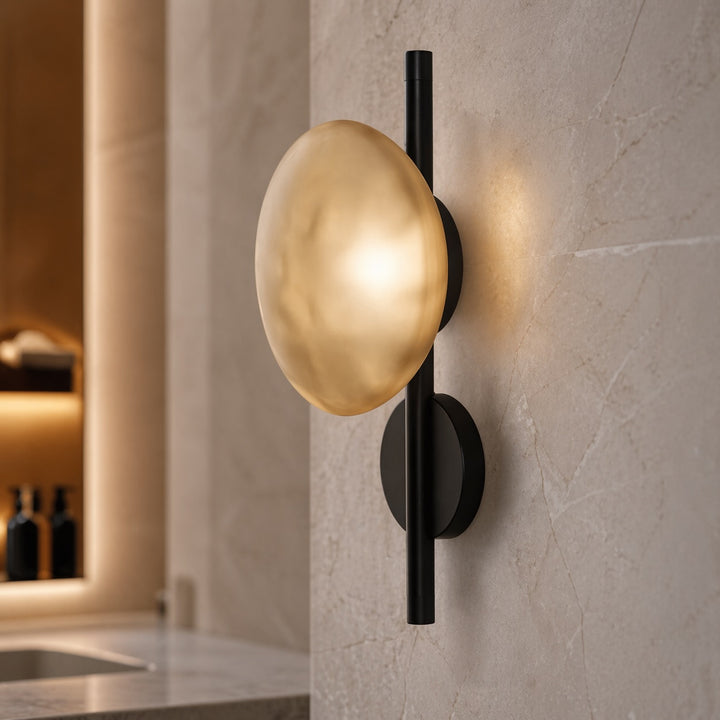 Nordic Wall Light Round Wall Mounted Glass Sconce with Aluminum Frame Integrated LED 5W