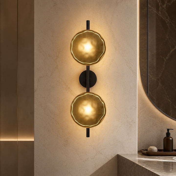 Nordic Wall Light Round Wall Mounted Glass Sconce with Aluminum Frame Integrated LED 5W