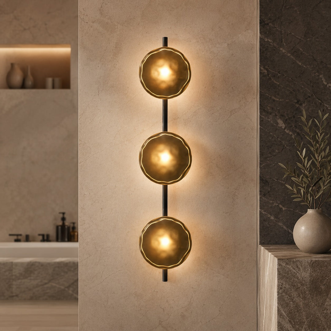 Nordic Wall Light Round Wall Mounted Glass Sconce with Aluminum Frame Integrated LED 5W