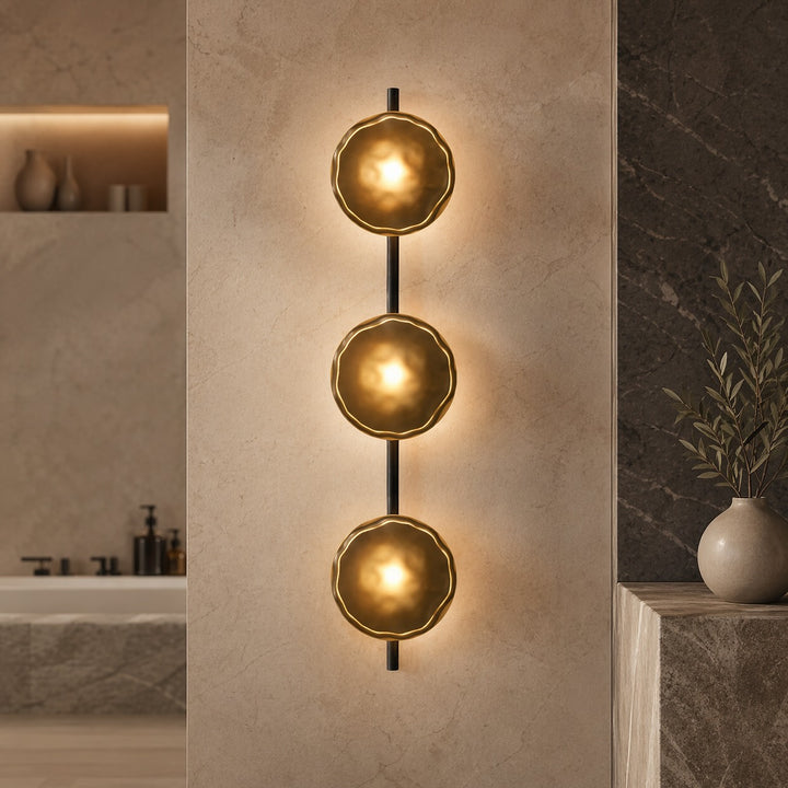Nordic Wall Light Round Wall Mounted Glass Sconce with Aluminum Frame Integrated LED 5W