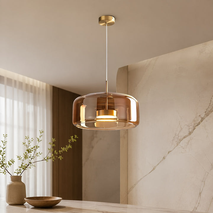 Modern Hand-Blown Glass Multi-Shade Pendant Light