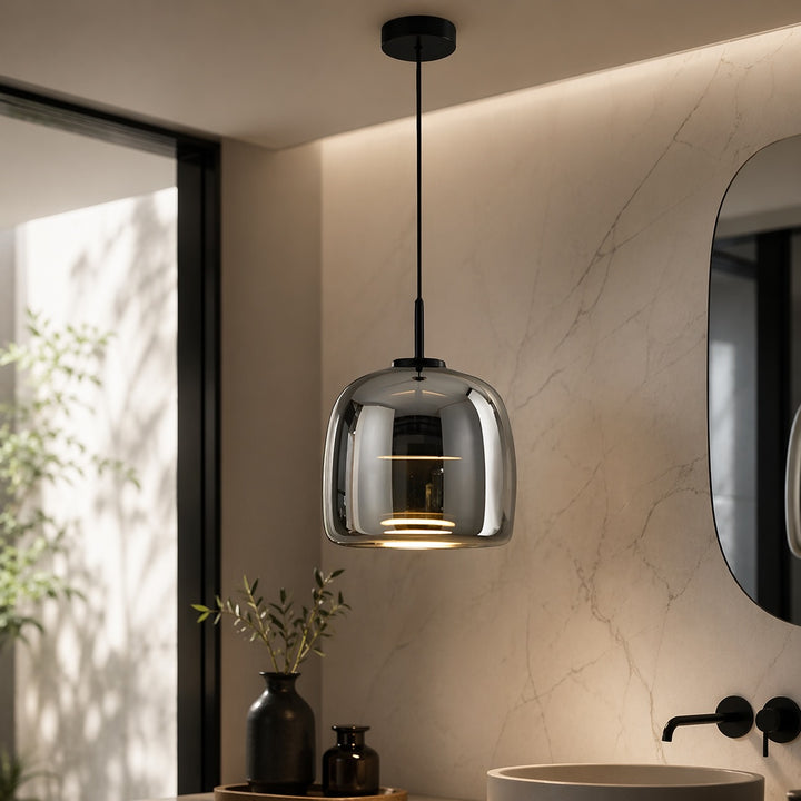 Modern Hand-Blown Glass Multi-Shade Pendant Light